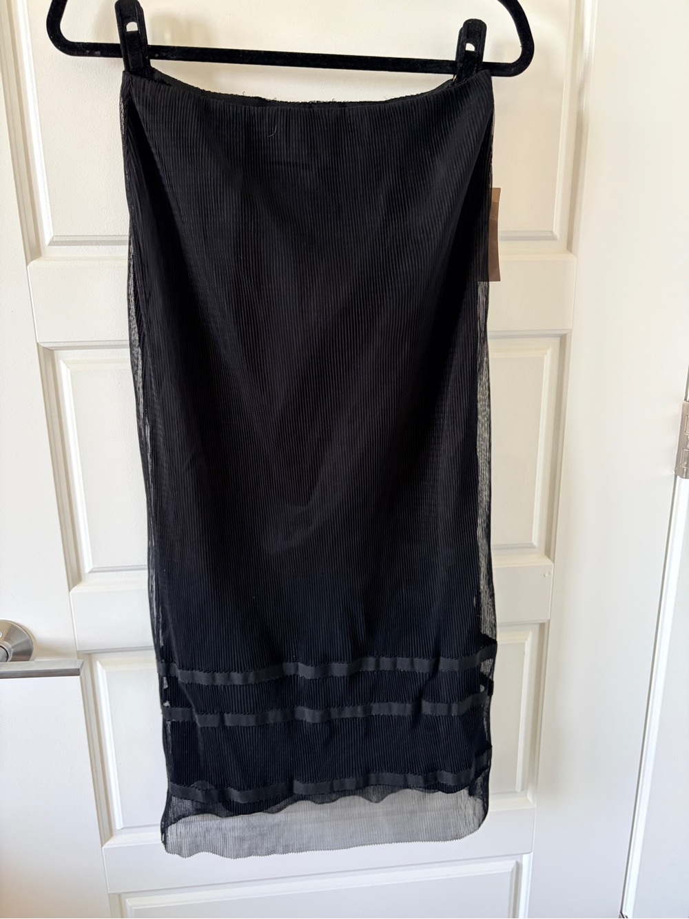 Black Sheer Layered Maxi Skirt